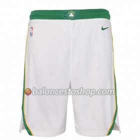 Boston Celtics Hombre Pantalones Blanco Verde 2018-19 Nike Swingman